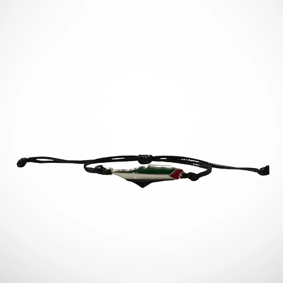 Adjustable Palestine Map Cord Bracelet