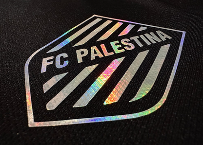 Holographic Black Football Shirt, English Writing - Regular Fit