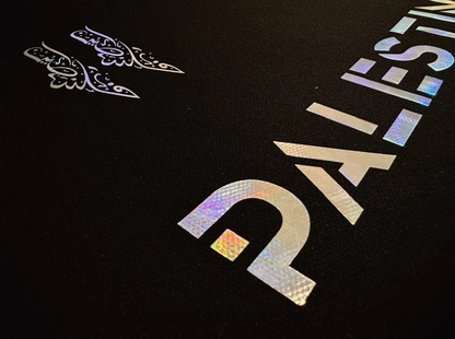 Holographic Black Football Shirt, English Writing - Regular Fit