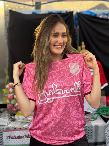 Pink Football Shirt, Arabic Writing - Regular Fit