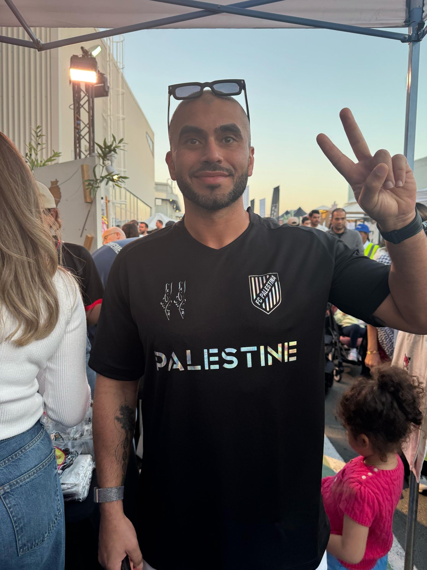 Holographic Black Football Shirt, English Writing - Regular Fit