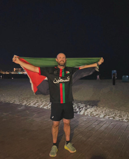 Striped Black Football Shirt, Arabic Writing - Regular Fit