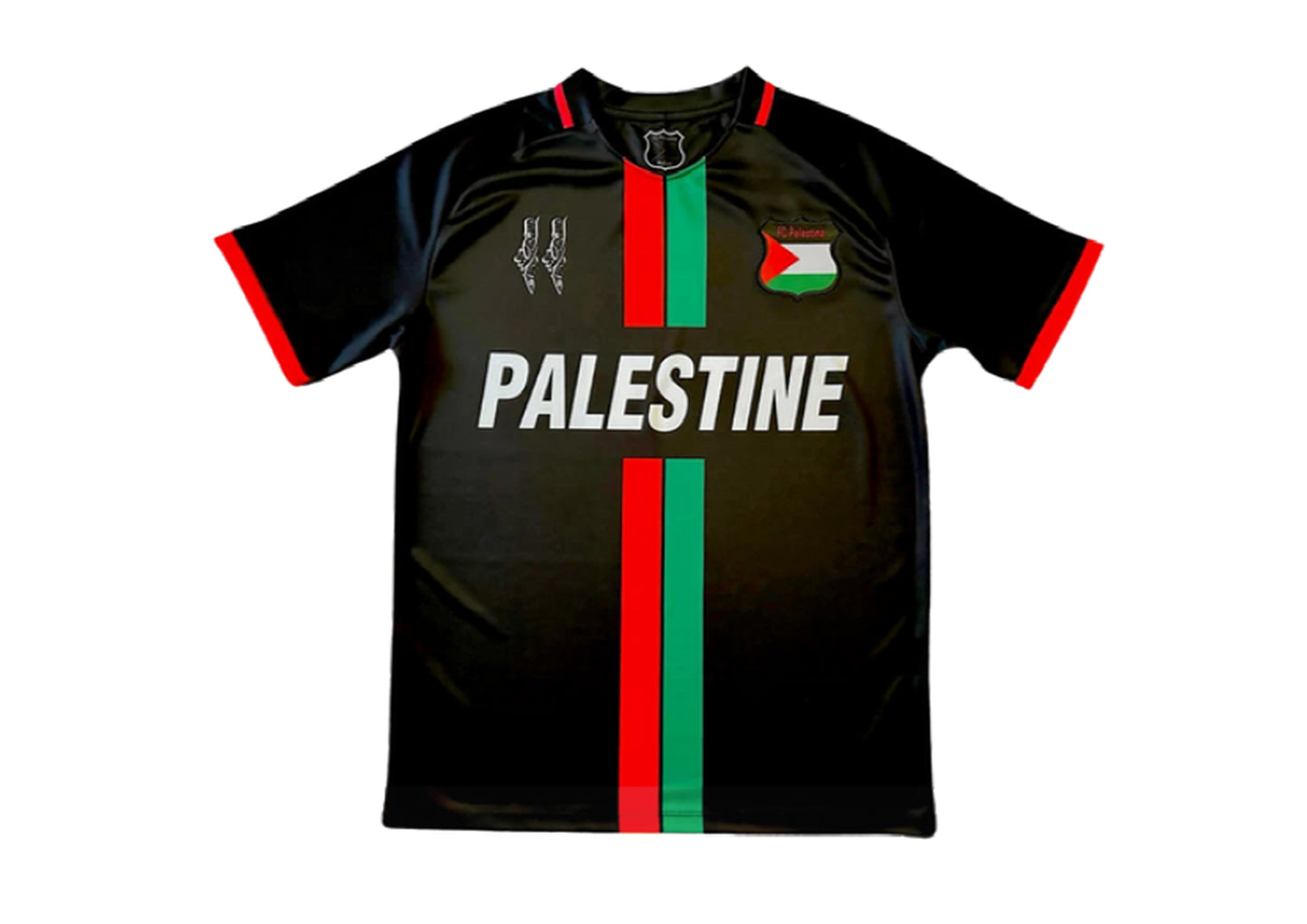 Striped Black Football Shirt, English Writing - Regular Fit